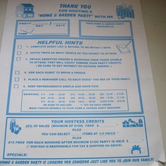 Home & Garden Party A Unique Work Opportunity Mini Catalog Sell Nostalgia Sample - Picture 4 of 7